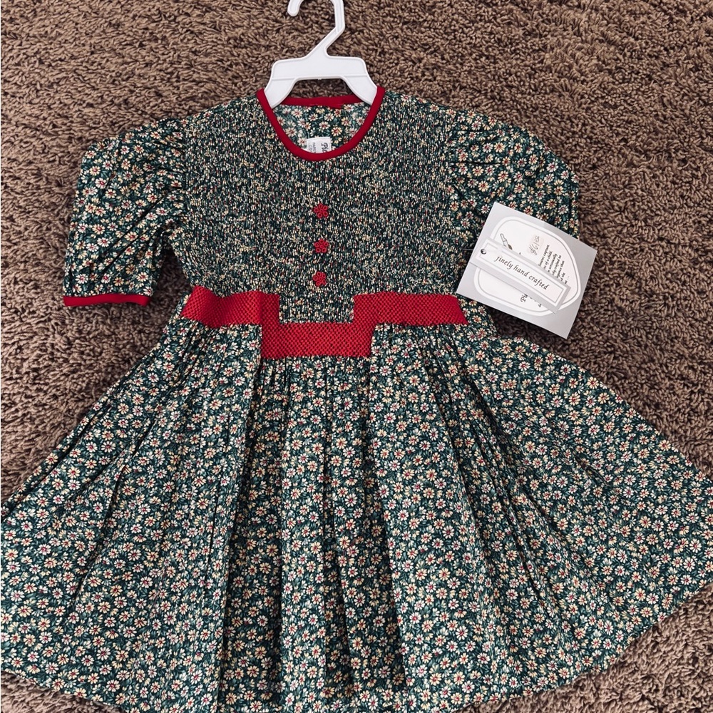 Floral Dress with Red Accents
